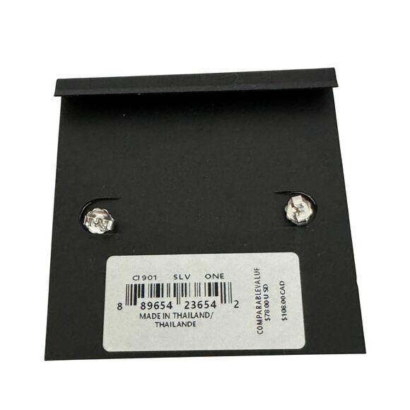 Coach Signature Huggie Earrings In Silver CI901 - NWT - Picture 5 of 5